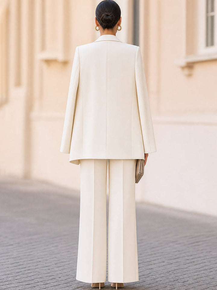 Elegant Cape-Style Blazer And Sleeveless Wide-Leg Jumpsuit Two-piece Set