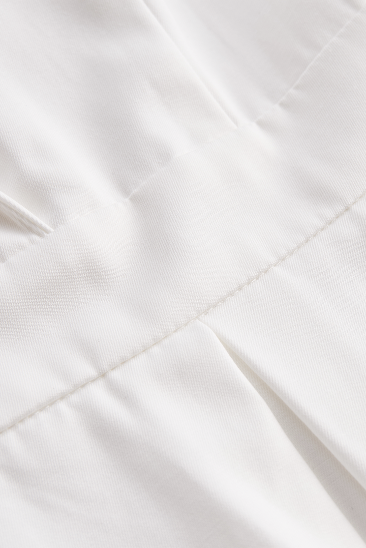 White Pleated Mini Shirt Dress