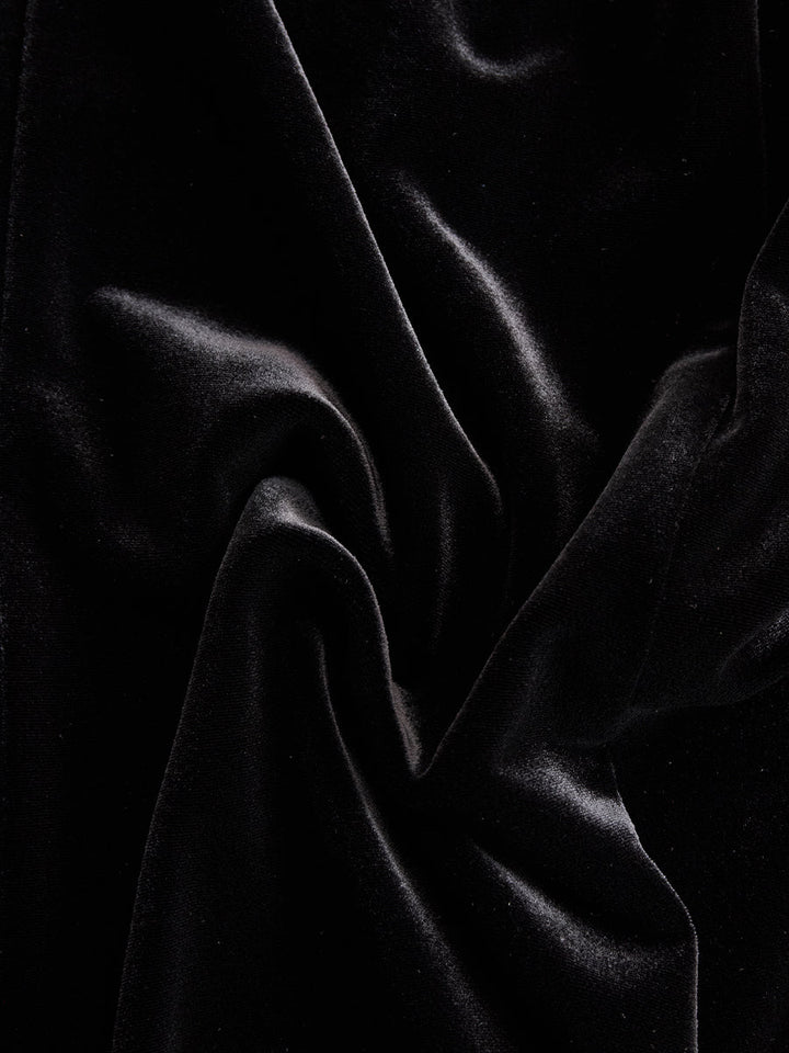 Elegant Velvet Mini Dress With Embellished Neckline And Floral Cuff Detail