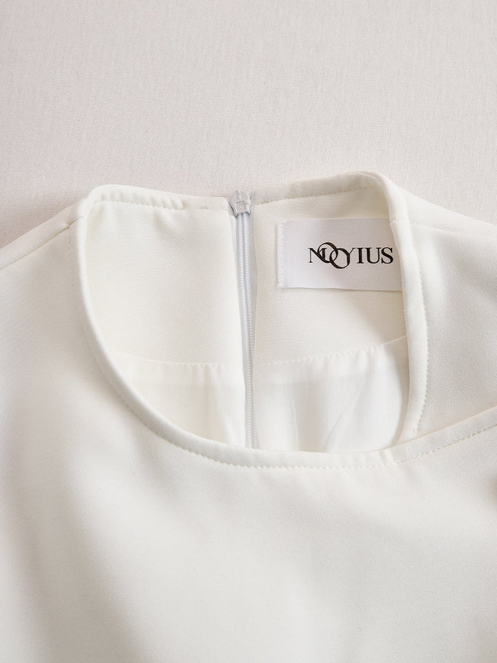 Elegant Asymmetrical Buttoned Dress
