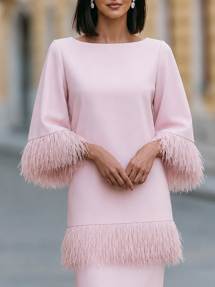 Tassel-Trimmed Layered Midi Dress