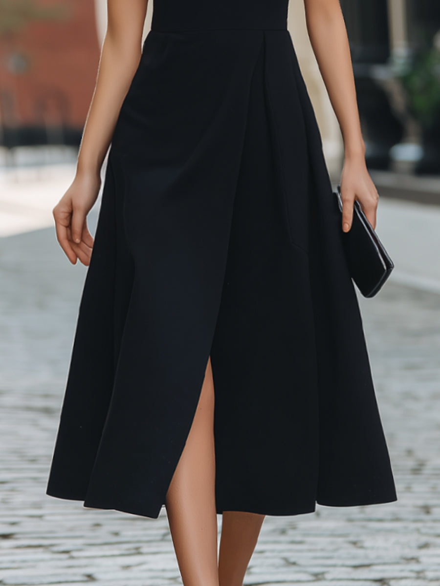 Sculpted Off-Shoulder Cutout Midi Dress