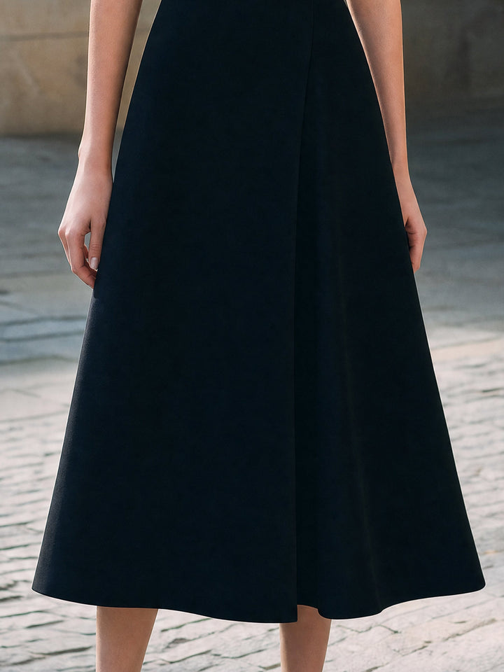 Asymmetric Cutout Bodice Midi Dress