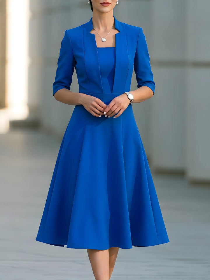 Slim-fit Suit A-line Midi Dress