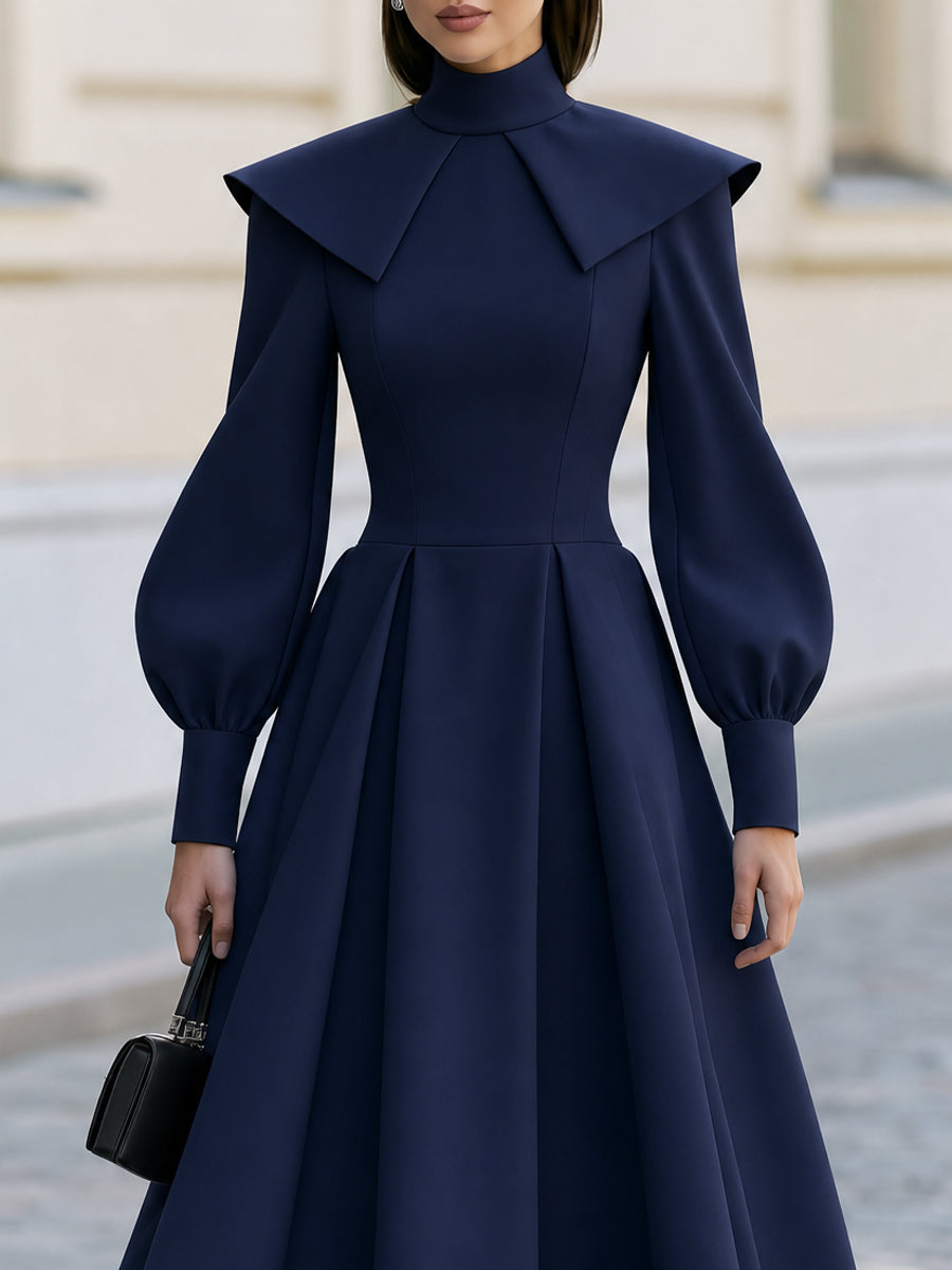 Formal Event High Neck  Midi Wedding Guest & Church Occasion Dress
