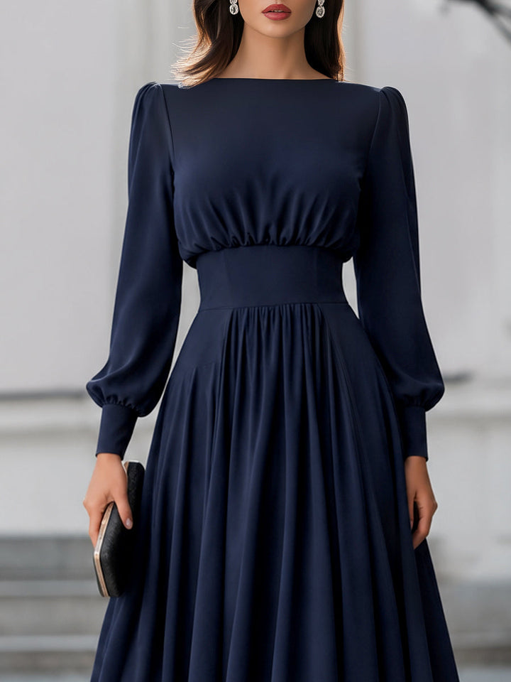 Elegant High-Low Gathered A-Line Maxi Dress