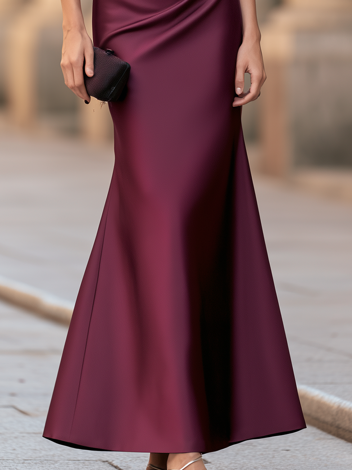 Off-Shoulder Draped Bow Mermaid Maxi Dress