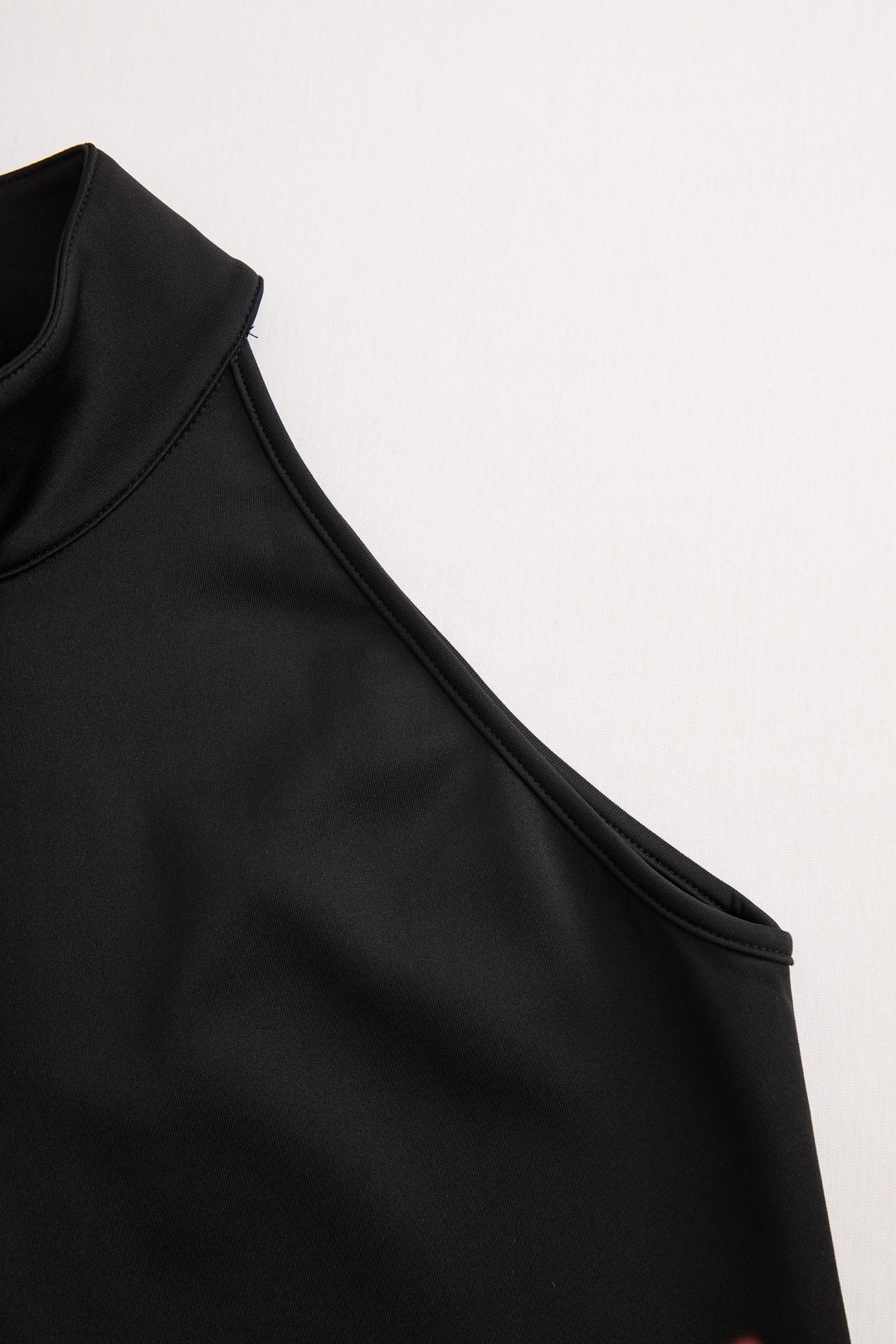 Elegant Black and White High Neck Midi Dress