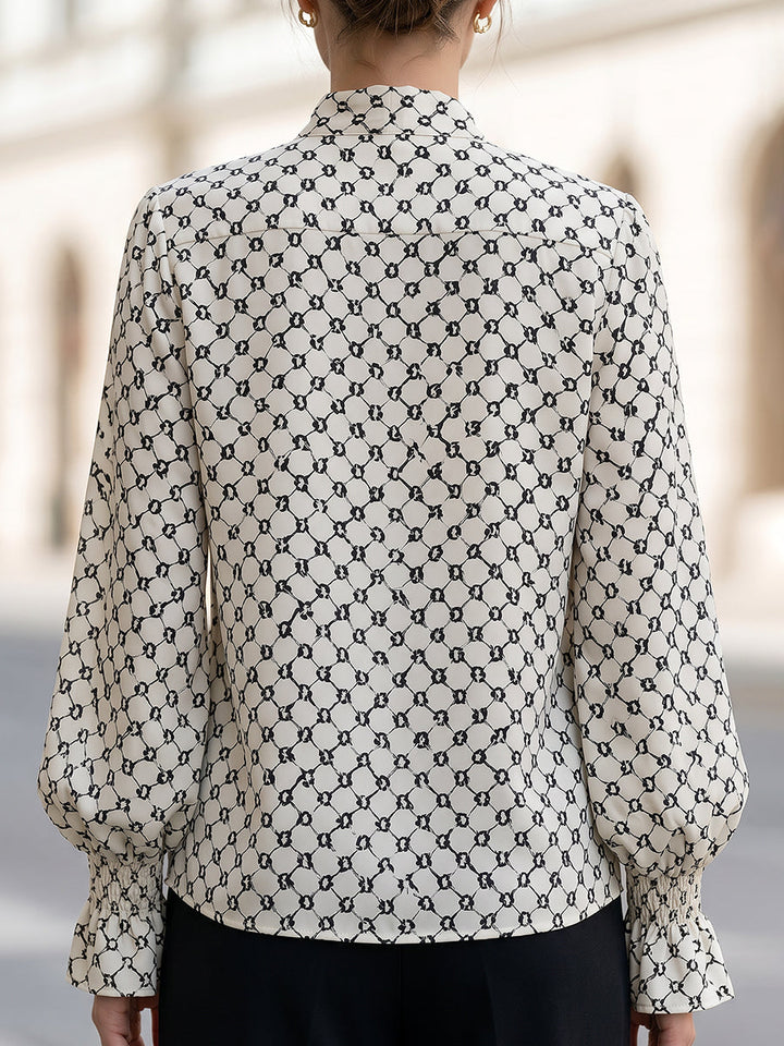 Geometric Bow Tie Blouse